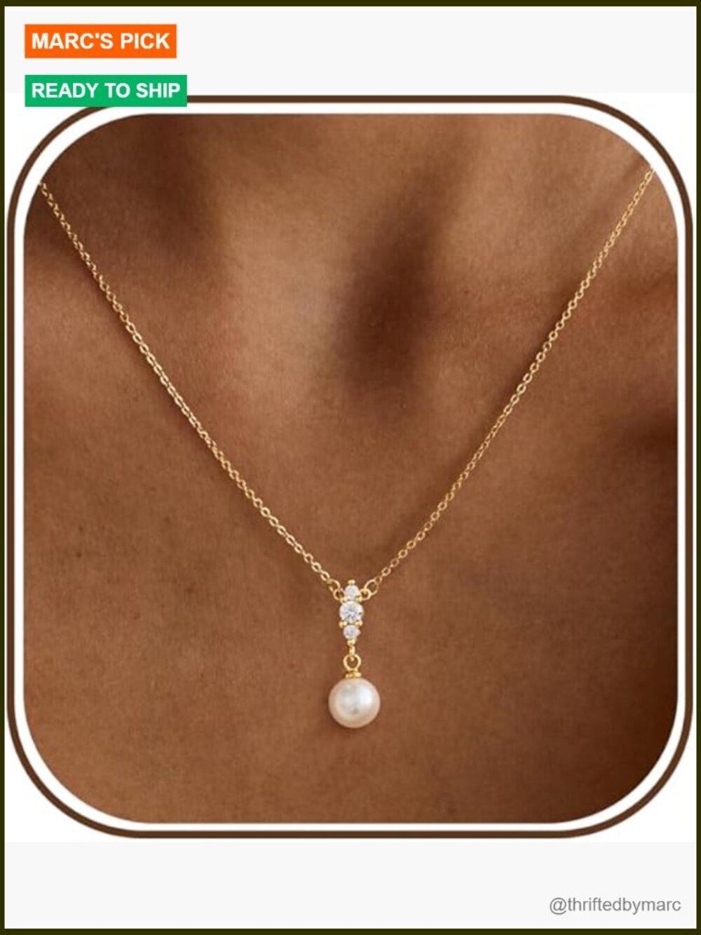 14K Gold Plated Pearl Pendant Necklace Statement Rhinestone Choker